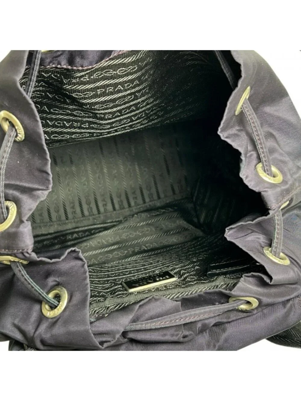Prada Backpack Navy Silver